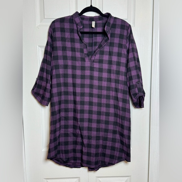Flamingo Urban Black and Purple Checkered Shirt - Picture 1 of 6